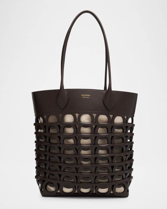 Gancini Leather Tote Bag